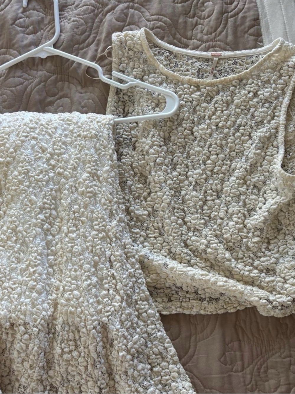 Free People Cream Crochet Lace Tank Set - Picture 2 of 4